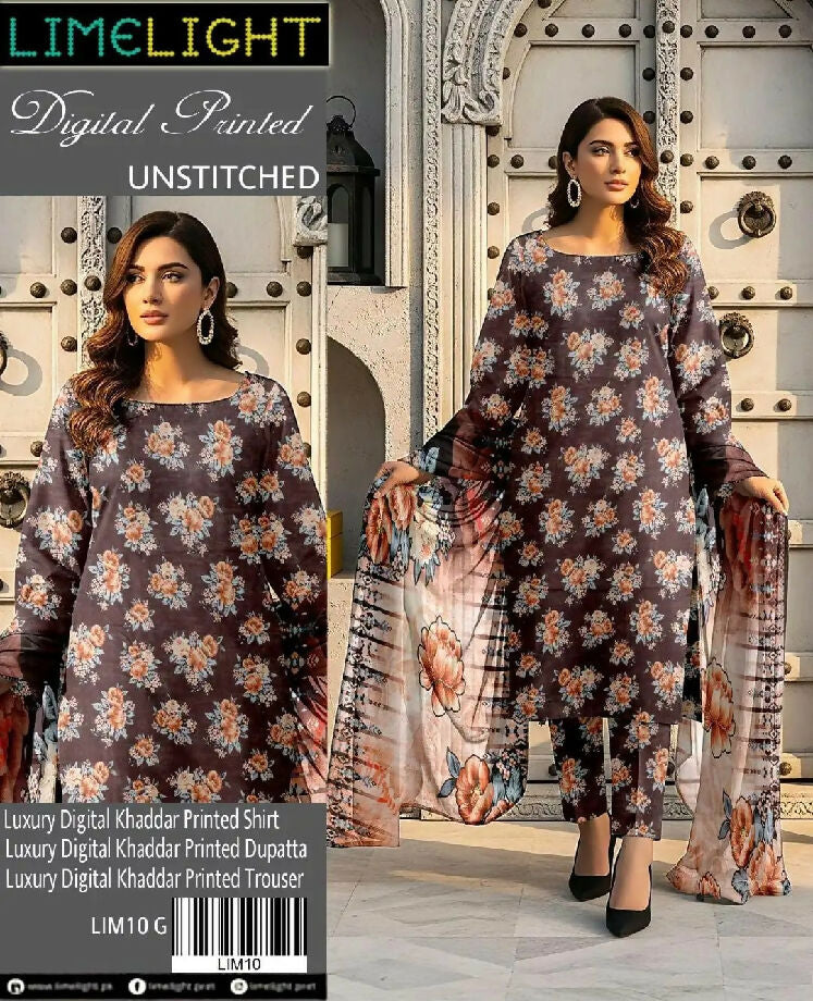Limelight luxury digital khaddar printed 3 pc