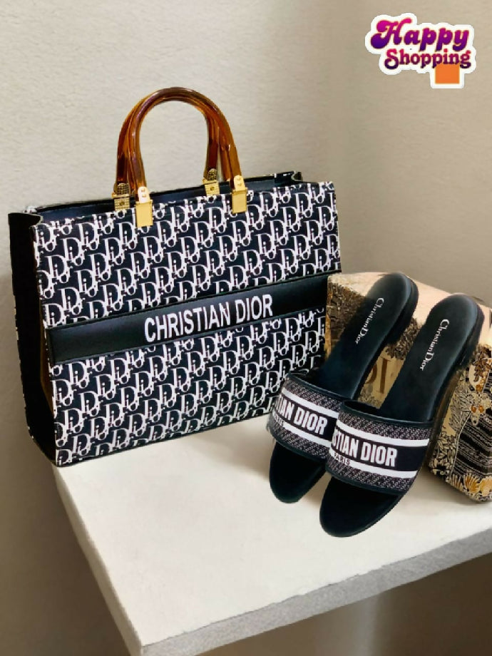 New arrivals combo deal (Christian Dior Slipper + Dior Hand Bag)