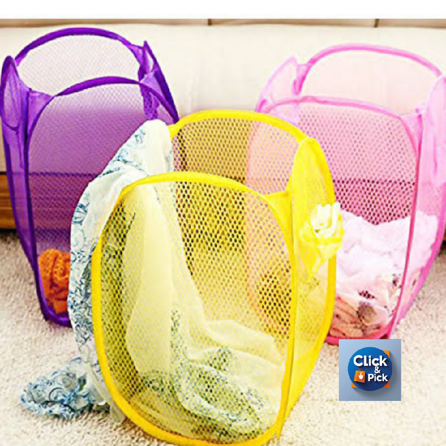 Foldable Mesh Laundry Basket – Portable, Lightweight & Breathable Clothes Storage Hamper