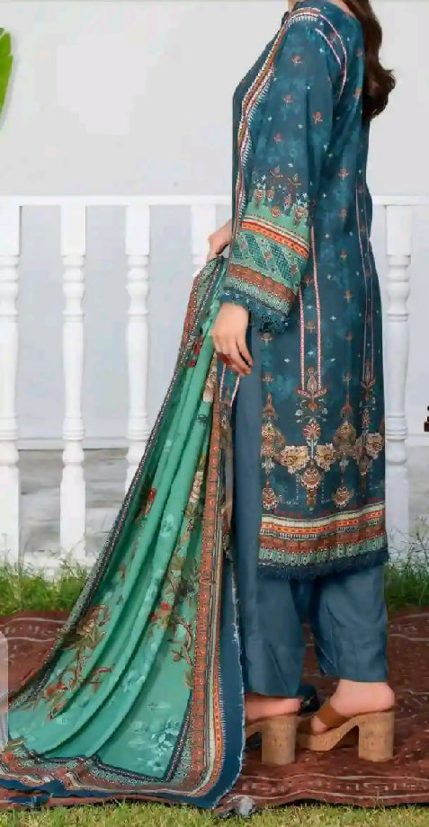 Winter stuff unstitch dress for ladies