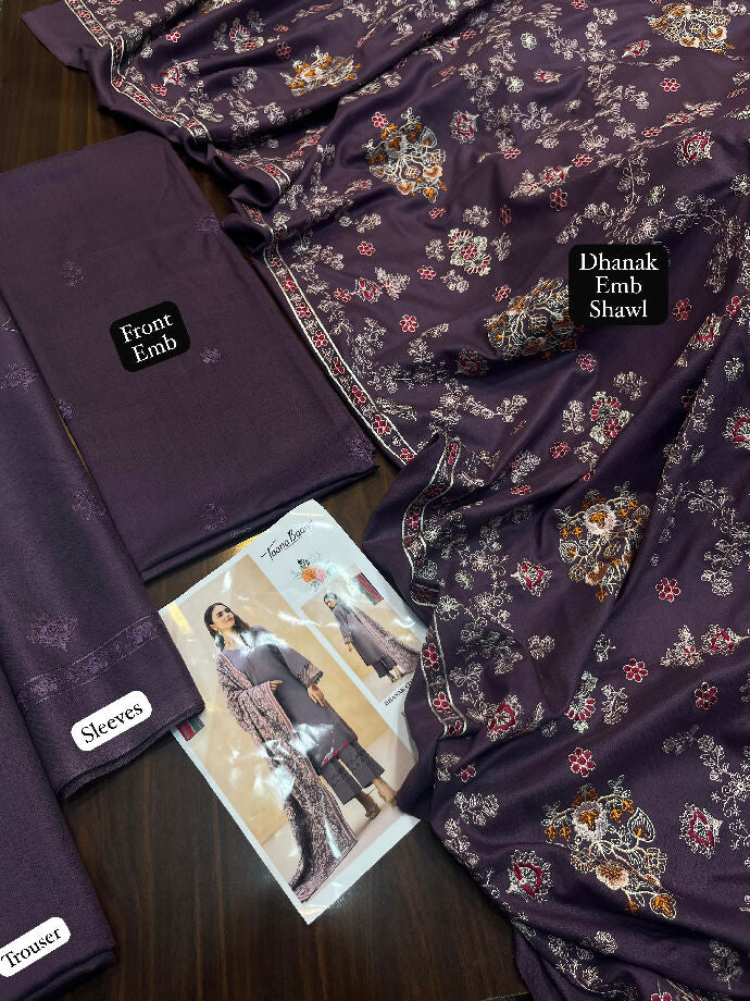 Luxury Embroidered Dhanak Winter collection For women