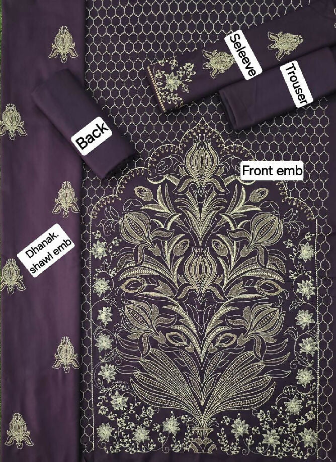 Winter collection 2025 3pcs embroidered