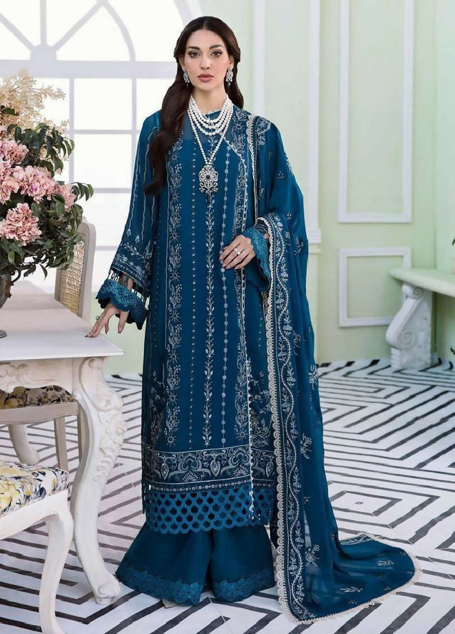 Unstitched Embroidered Dhanak Three piece