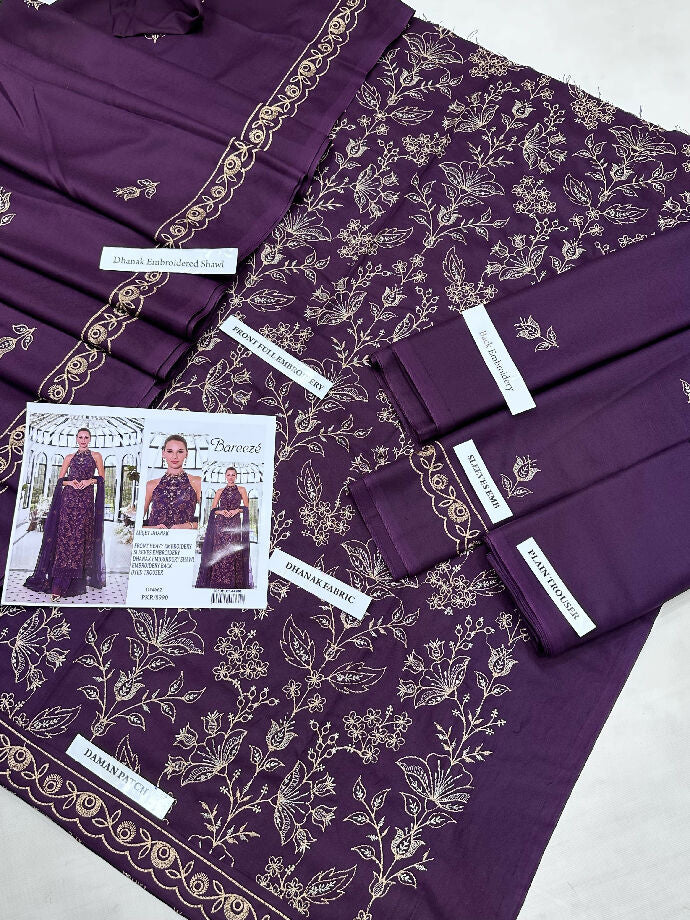 Dhanak 3 pc embroidery suit