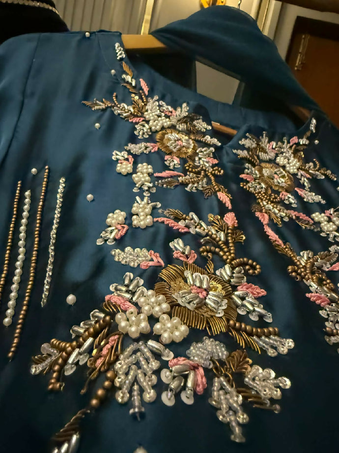 Beautiful Sheesha Silk Heavy Handwork Suit