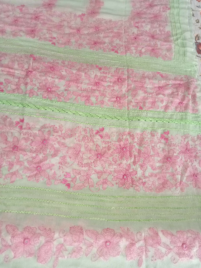 2piece bamber shafoon suit kacha kaam with tarkashi