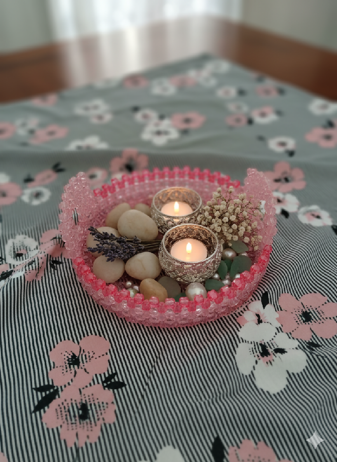 Beaded Vanity Tray/Fruit Basket