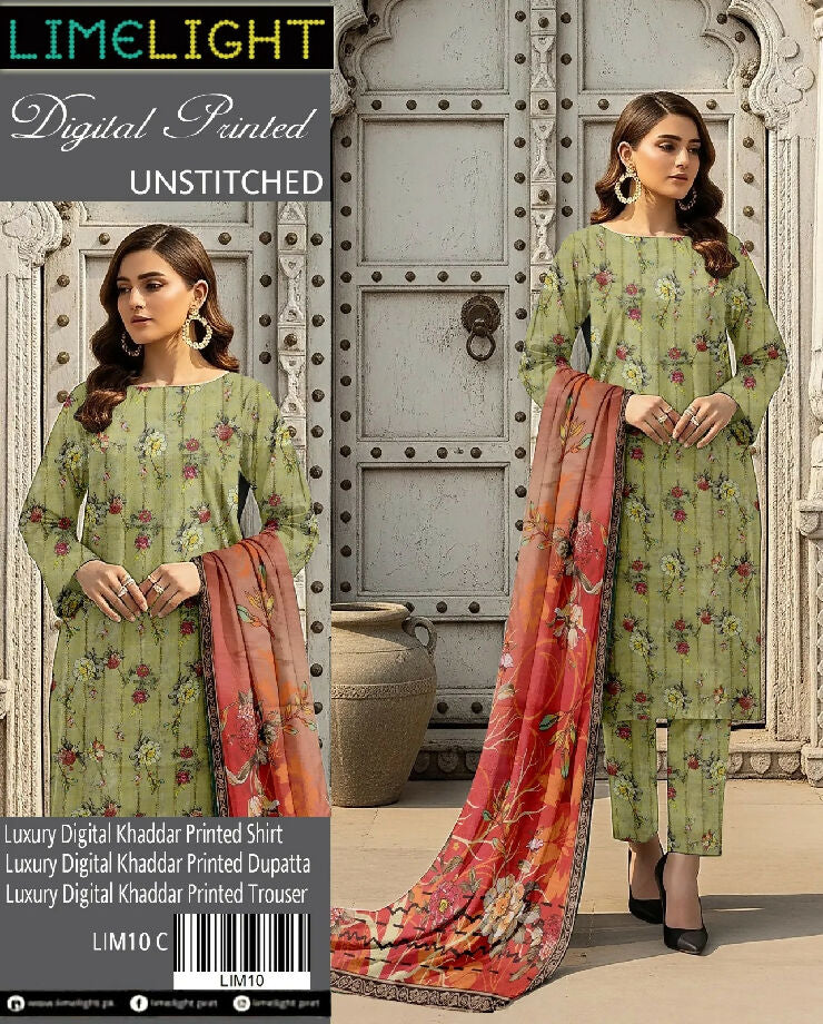 Limelight luxury digital khaddar printed 3 pc