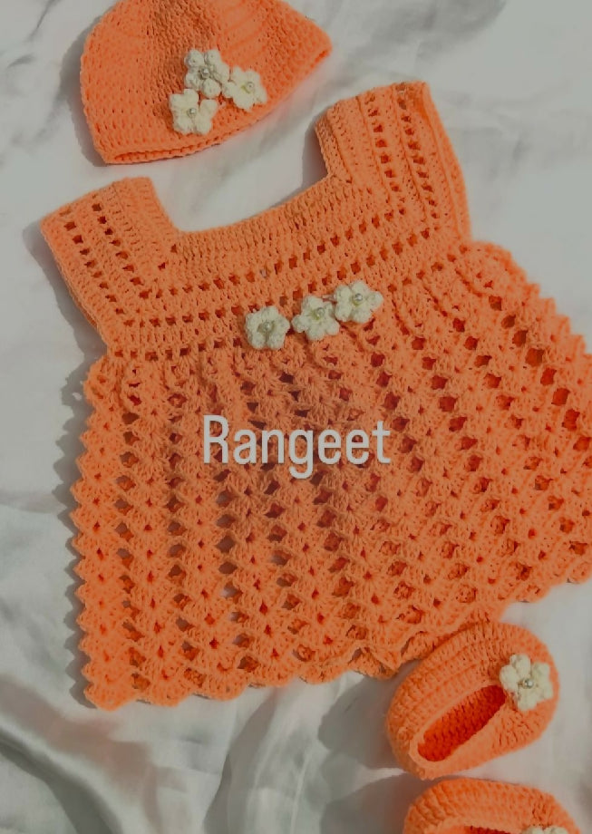 Baby crochet frock set