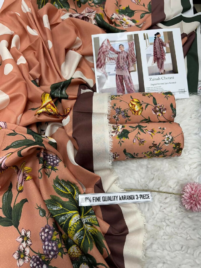 Winter 2025 Luxury Pure Karandi Collection – Digital Print 3 Piece Airjet Suit