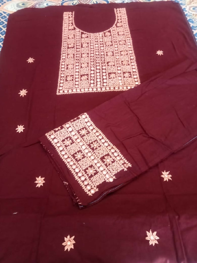 Bareez lawn cotton shirt Sindhi kaam