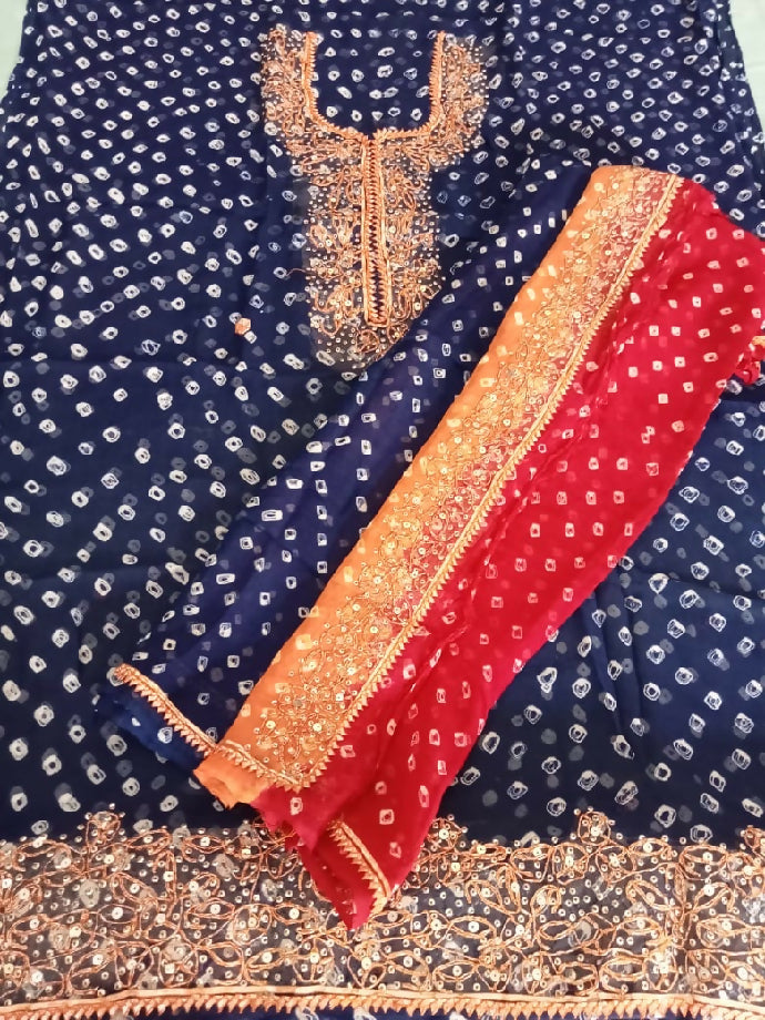 2piece chunri shafoon suit Gotta work with sequence