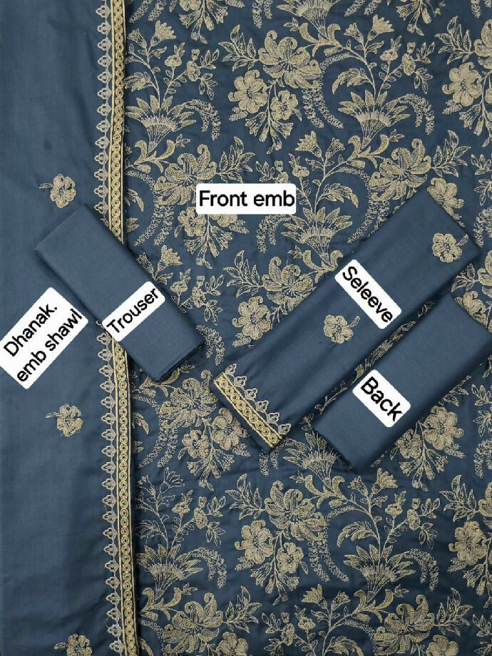 Winter collection 2025 3pcs embroidered