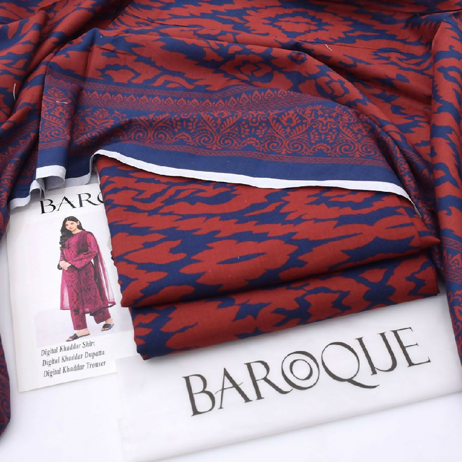 Printed 3 piece khaddar