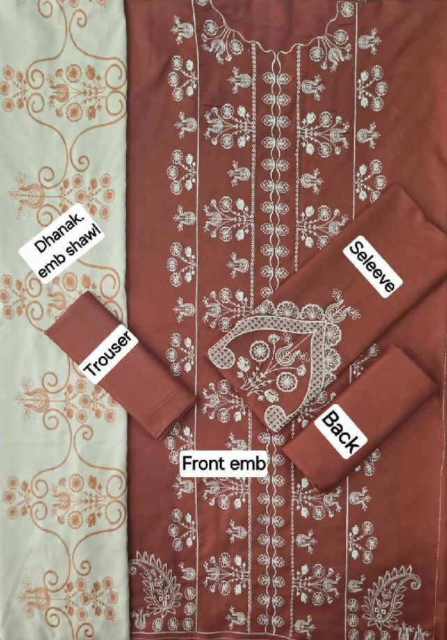 Winter collection 2025 3pcs embroidered