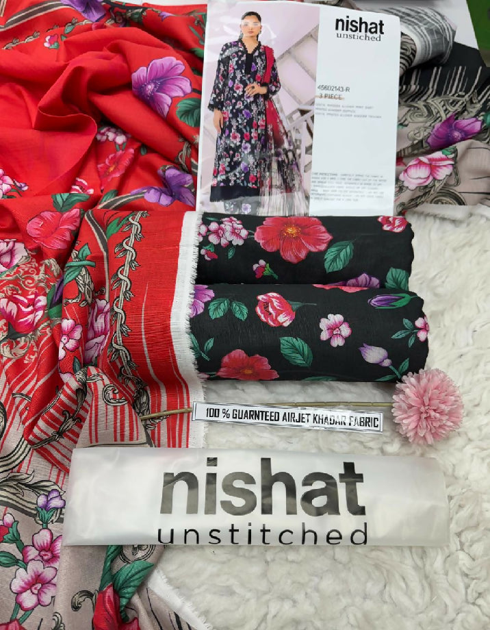 Nishat printed khaddar 3piece suit