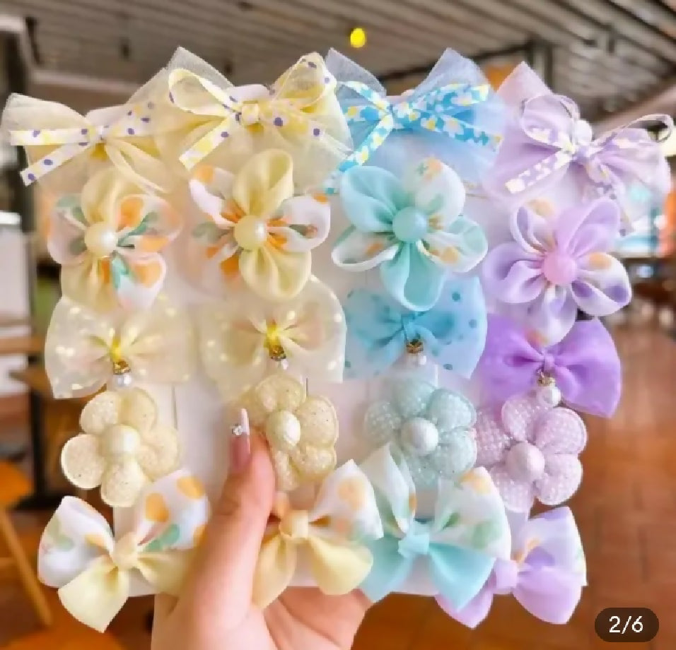 14Pcs cartoon baby hair clip set flower fruit baby girl