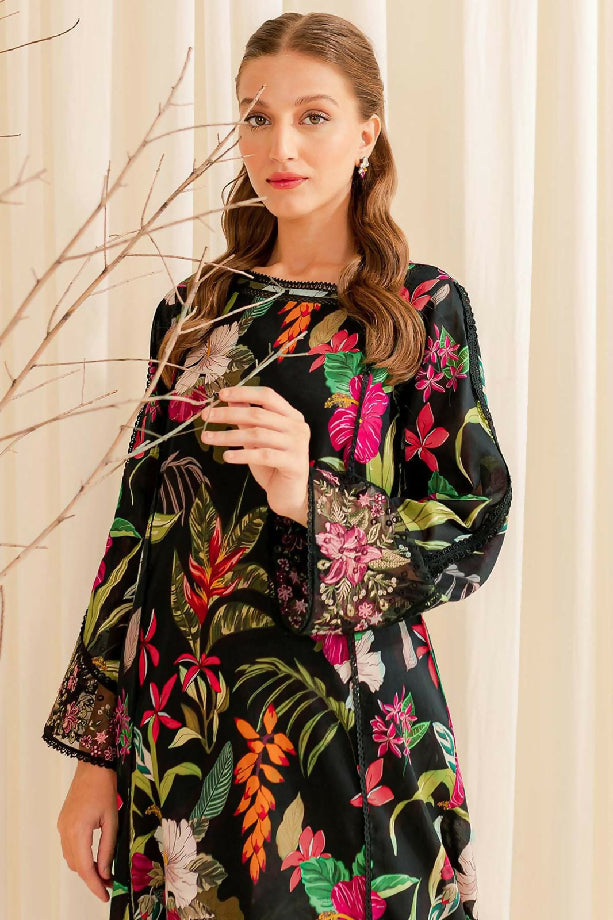 AGAIN AVAILABLE ON DEMAND ?? BRAND…FARASHA Unstitch Replica FABRIC LAWN Suit With SILK Dupatta