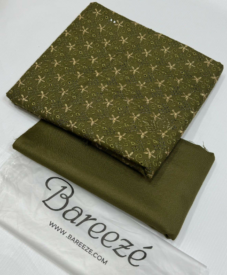 Embroidered Dhanak Two Piece