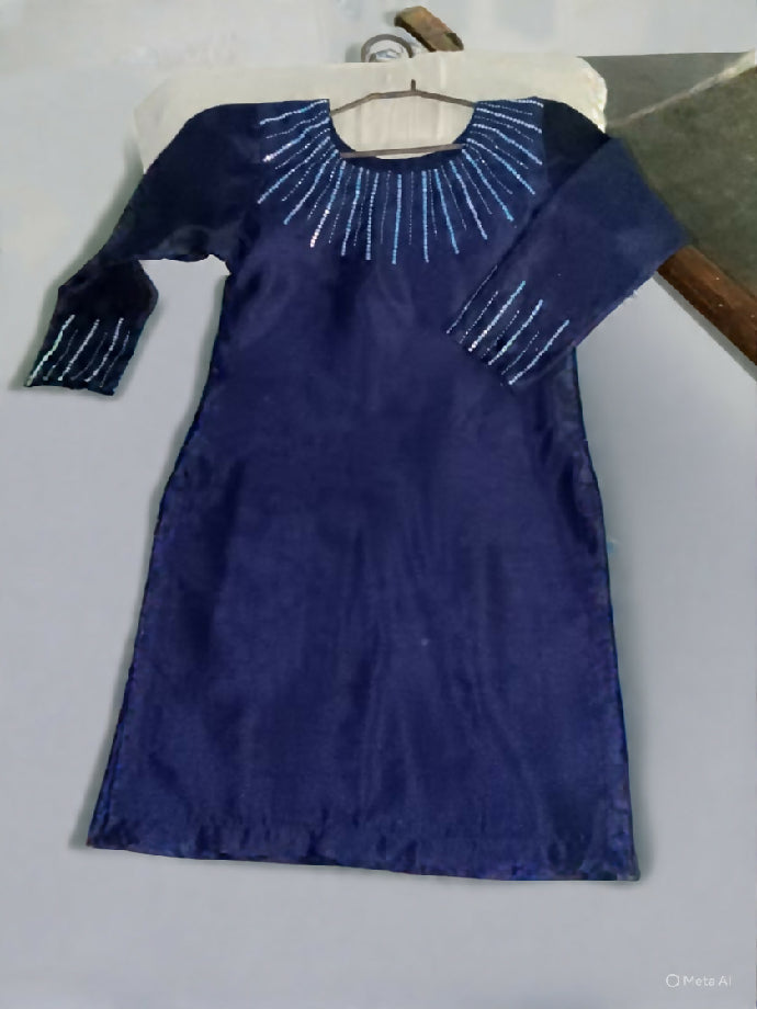 Elegant Blue Suit with Ferozi Dupatta – Mirsab Collection