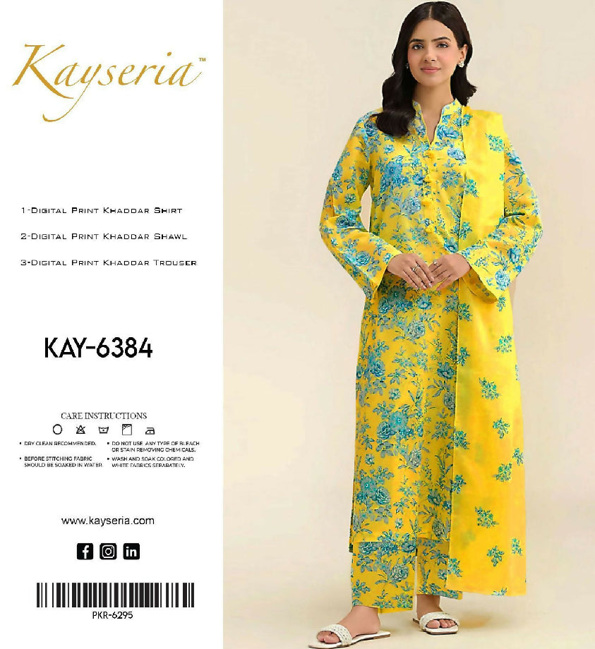 Unstitched Khaddar 3pc