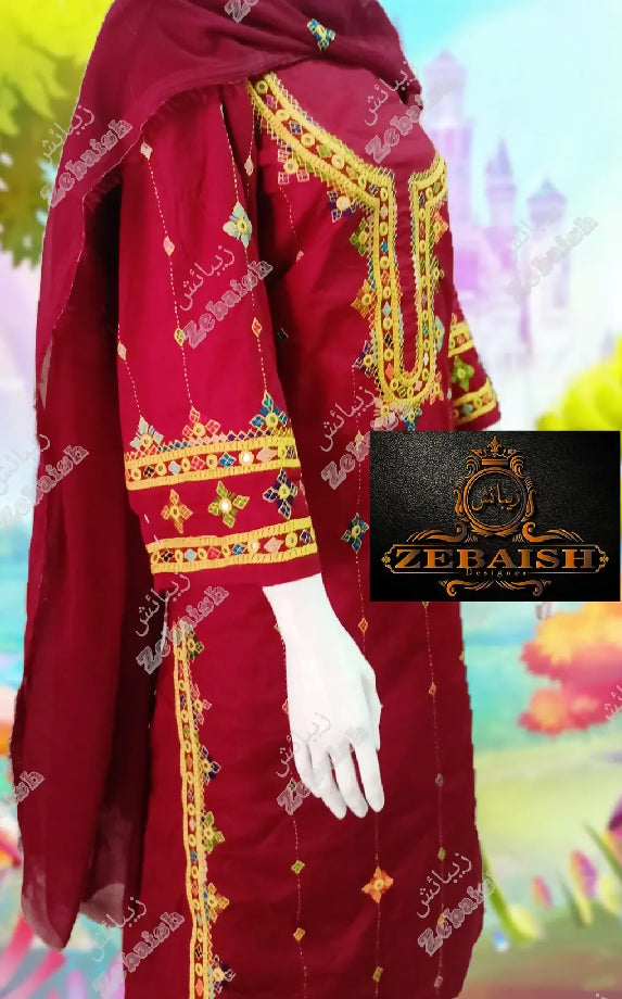 Hand embroidered suit