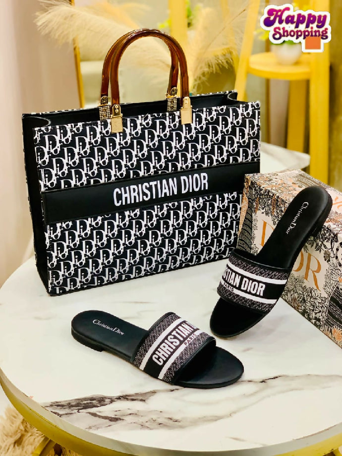 New arrivals combo deal (Christian Dior Slipper + Dior Hand Bag)