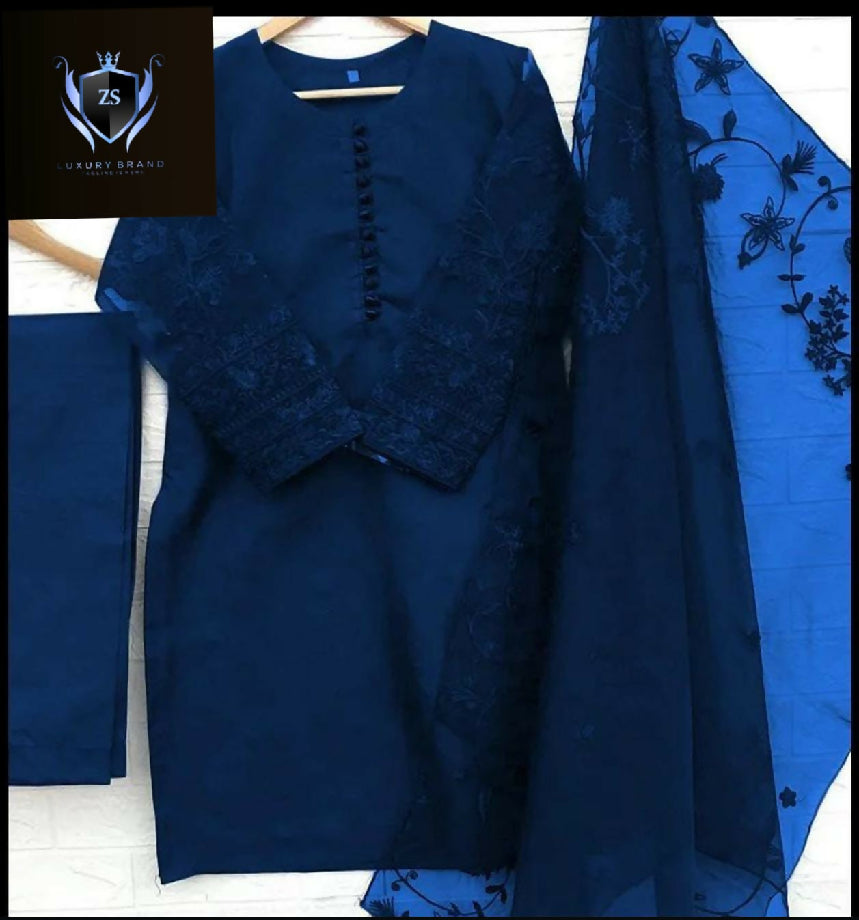 3 piece embroidered suit