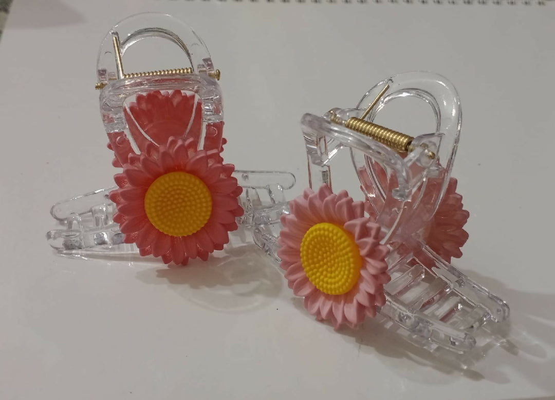 Sunflower hair catcher Crystal shine, strong grip,big size