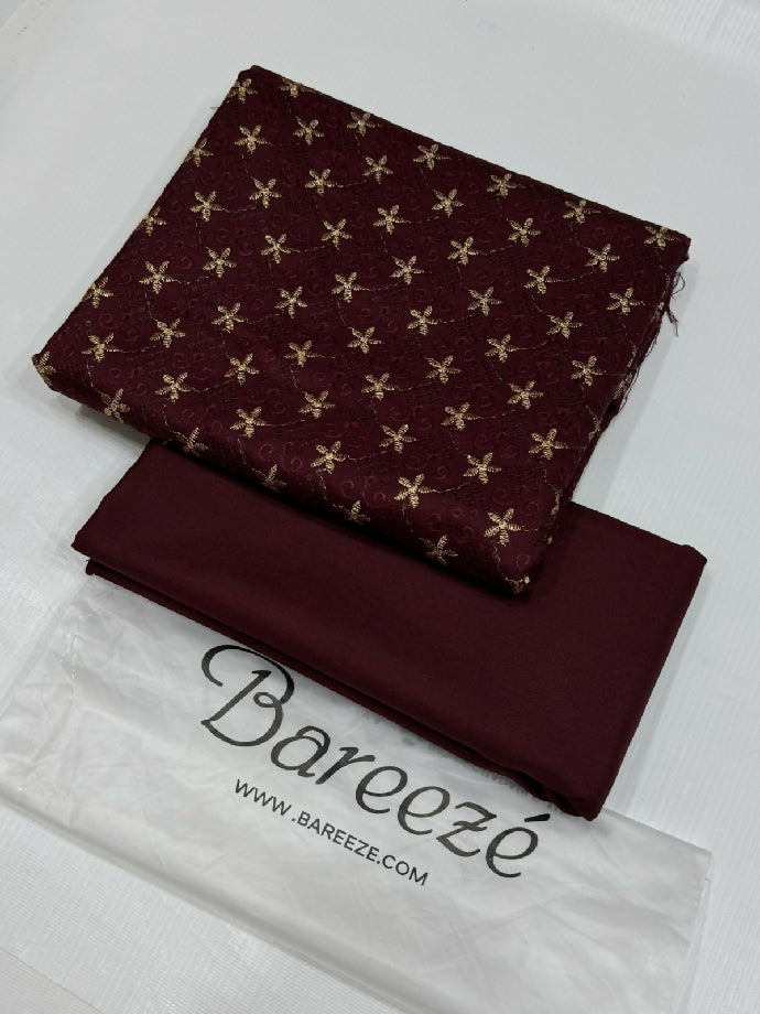 Embroidered Dhanak Two Piece