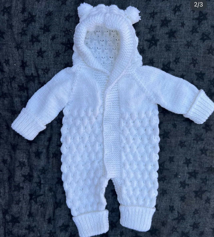 Hand knitted romper for 1 year