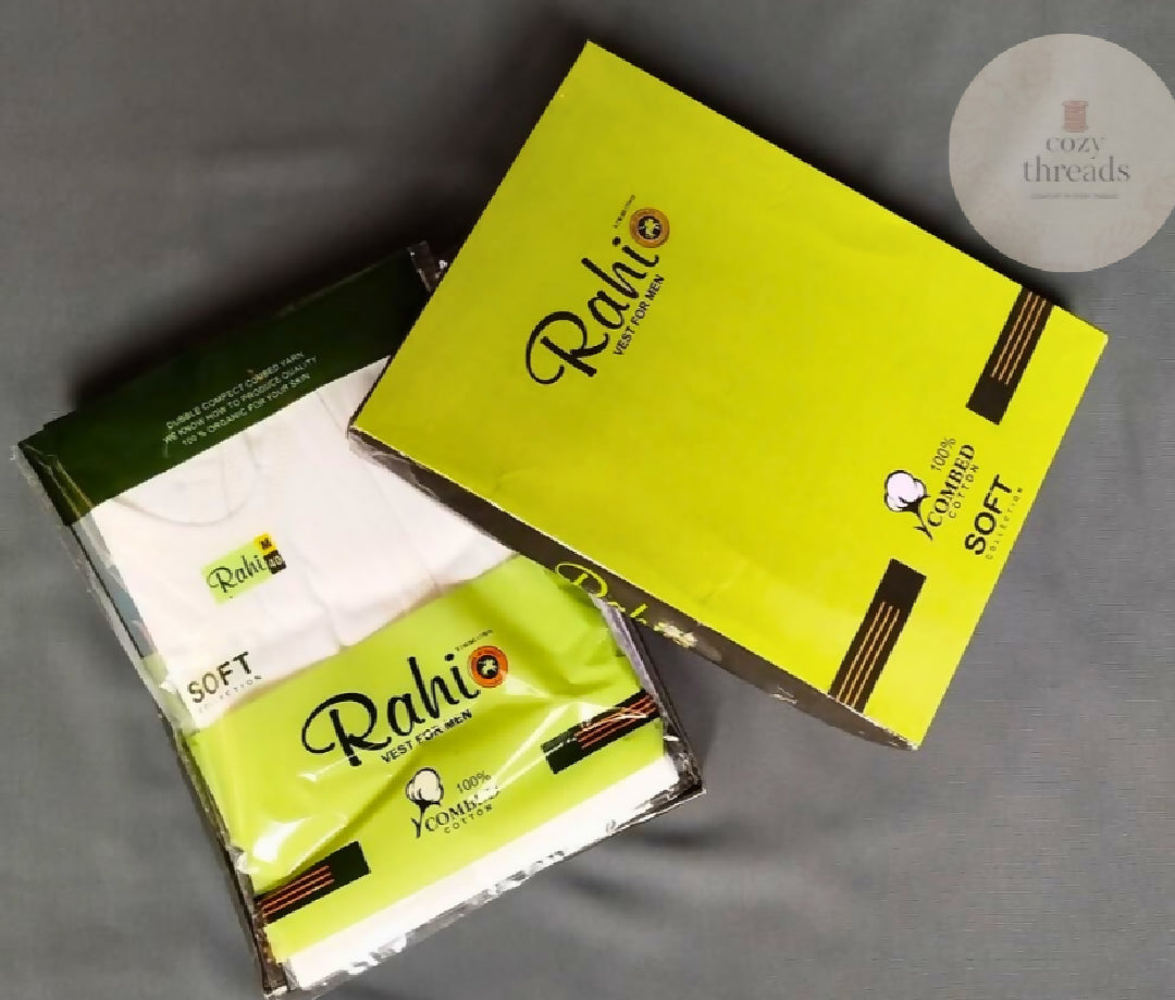 Soft cotton vest for men (pack of 3)