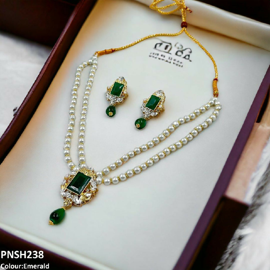 Rectangle pearldrop necklaces