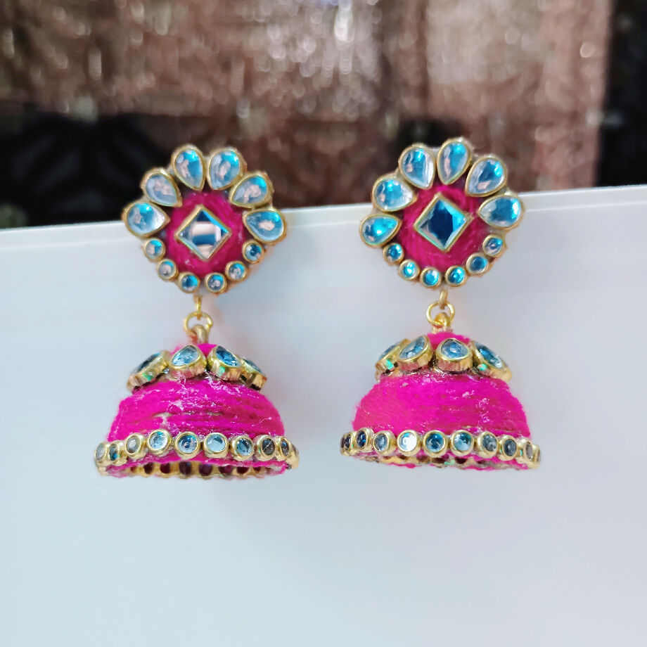 Handmade Kundans jhumkyan
