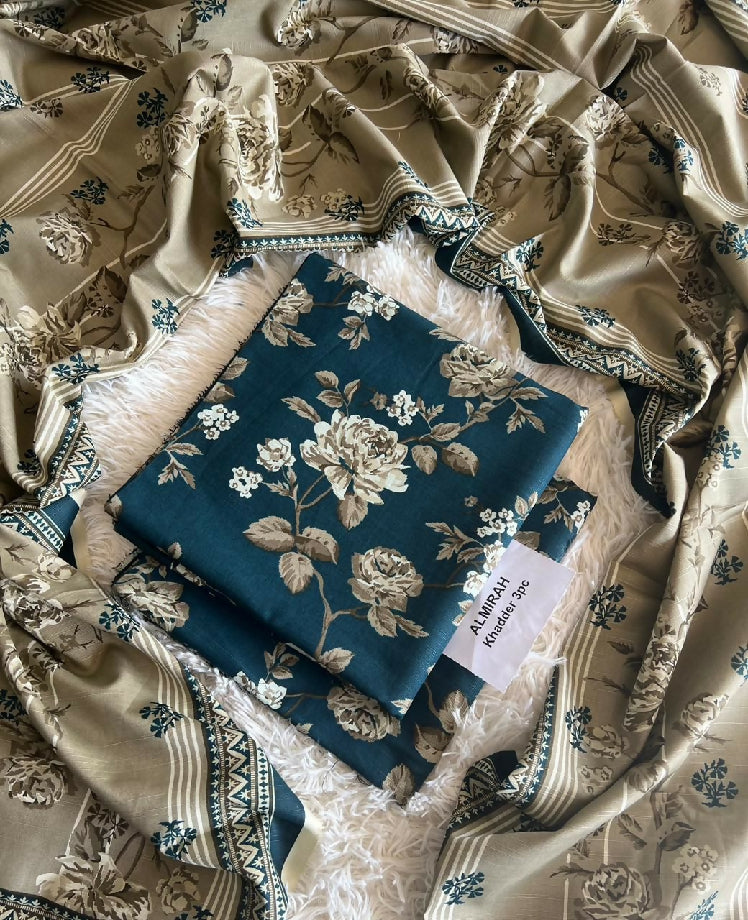 Unstitched Khaddar Three Piece