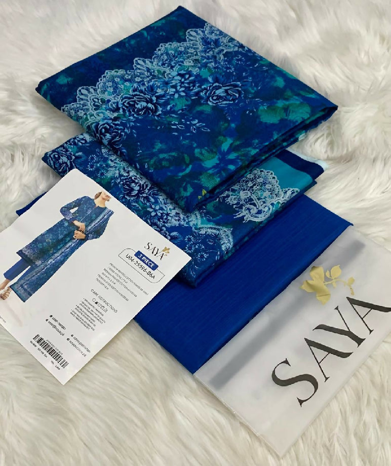 Unstitched Printed Soft Khaddar Three Piece