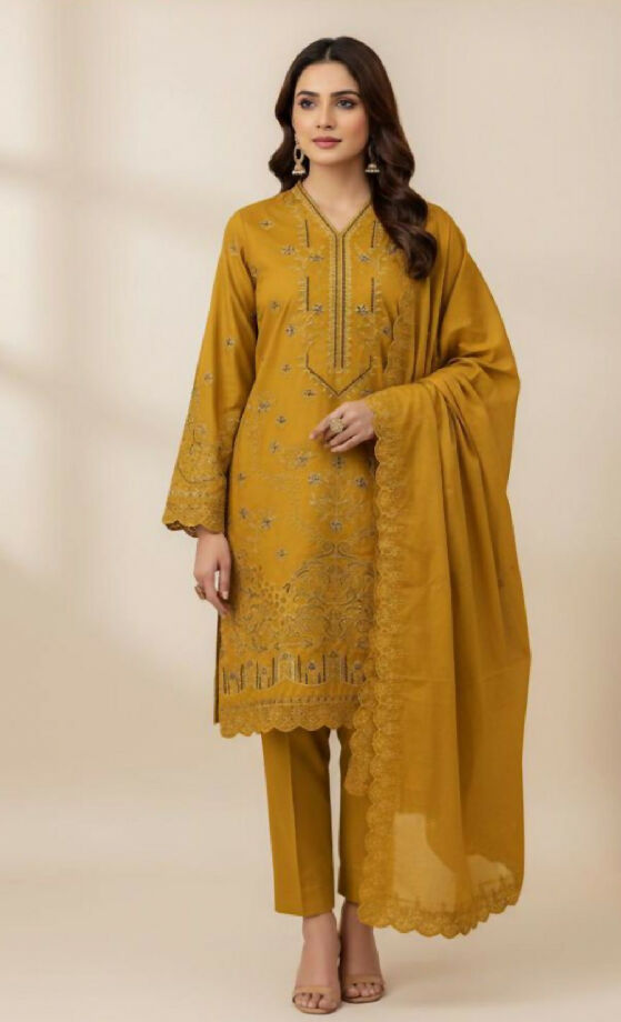 Unstitched Embroidered Danak Winters Three Piece