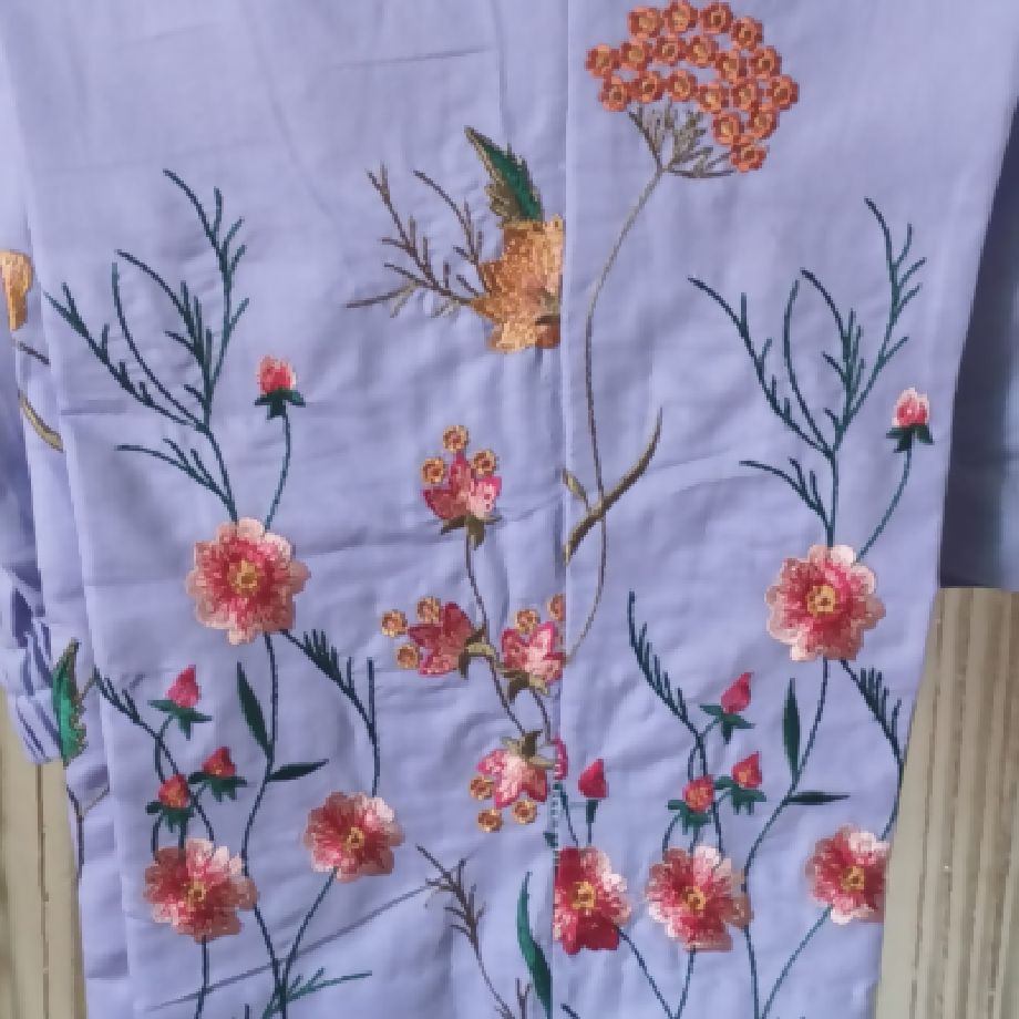 Pastel Lavender Embroidered 2-Piece Trouser Suit