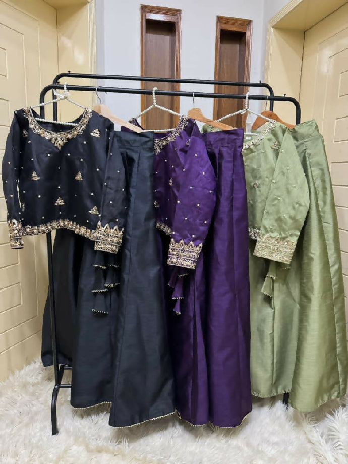 Pure raw silk lehnga choli