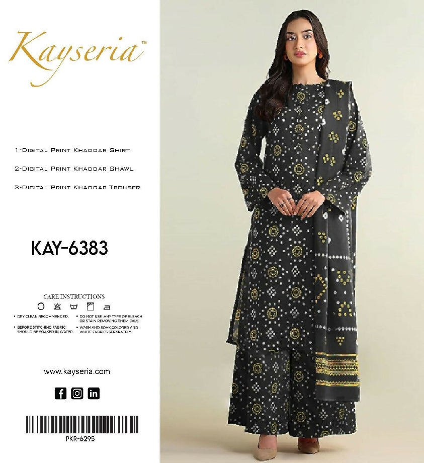 Unstitched Khaddar 3pc