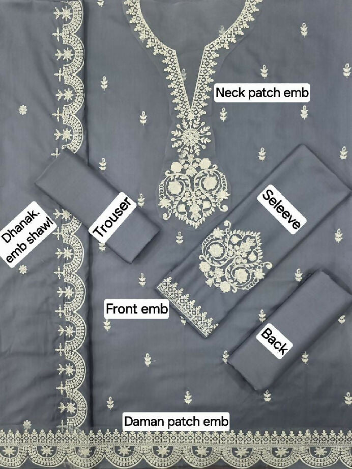 Winter collection 2025 3pcs embroidered