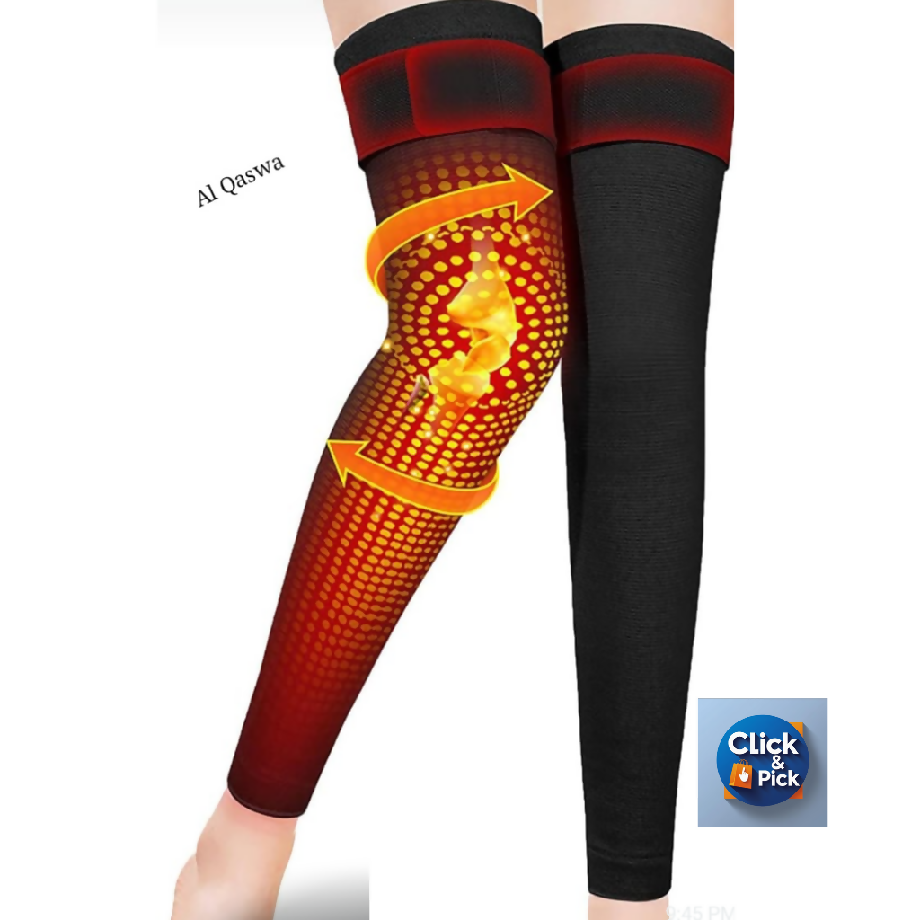 Compression Knee High Socks – Elastic Support Stockings for Pain Relief & Swelling (Black Pair)