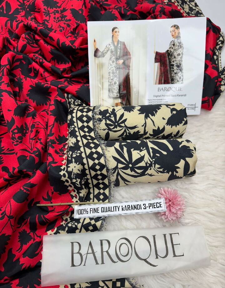 Winter 2025 Luxury Pure Karandi Collection – Digital Print 3 Piece Airjet Suit
