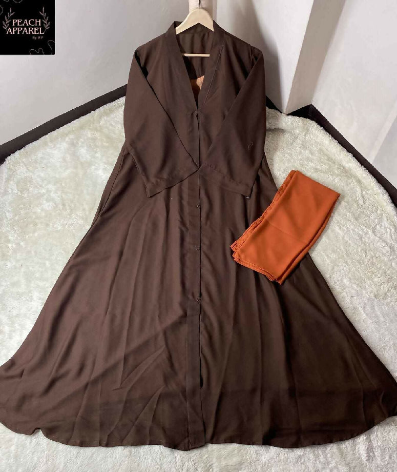 Chocolaty Abaya With Inner Attached