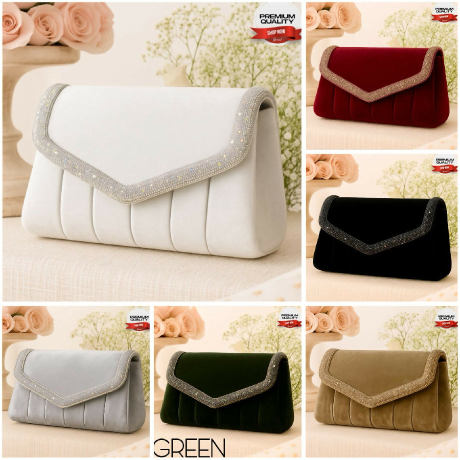 ? FANCY CLUTCH ? SIZE : 6" by 8" ✨ Stylish & Unique ✨*SIDE CROSS BODY* ✨ Supreme High Quality ✨ With Long Chain ✨ 1 Inside Pocket