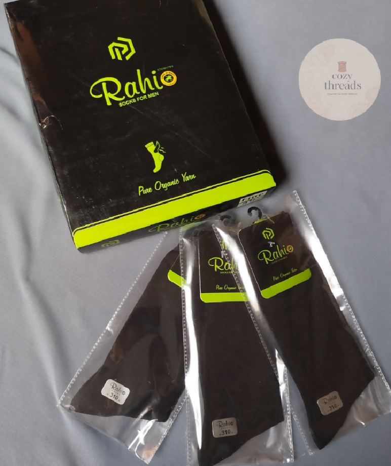 Black fine cotton socks for men