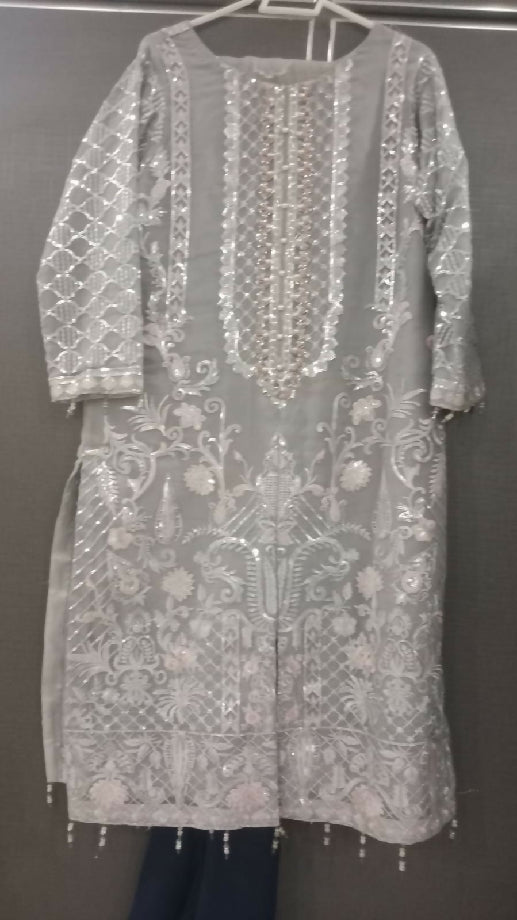 Full heavy work Shirt And organza Duppata and trousers