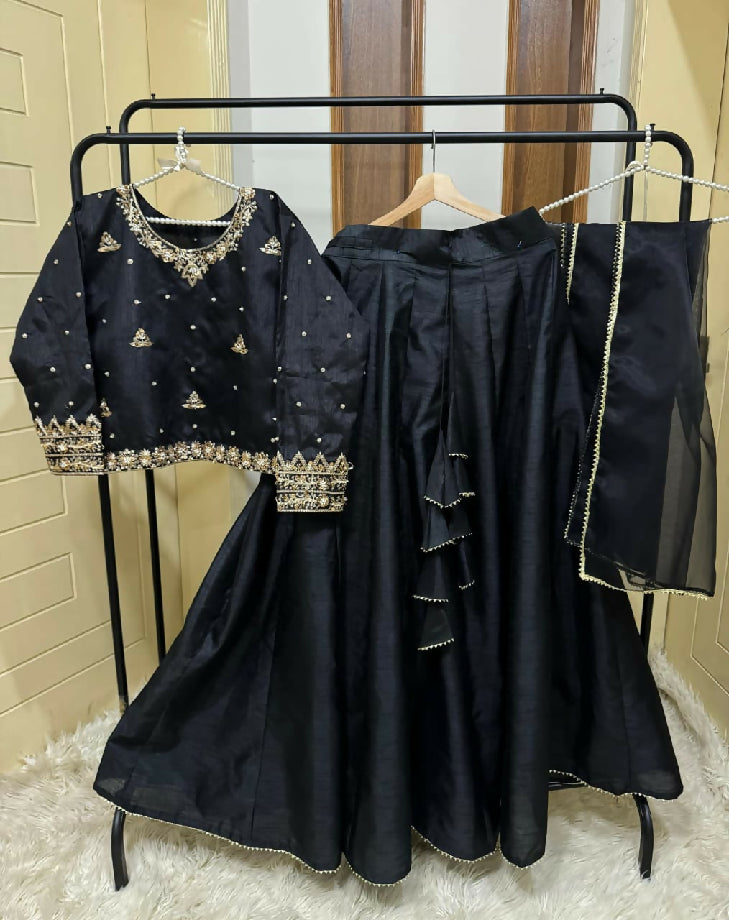 Pure raw silk lehnga choli