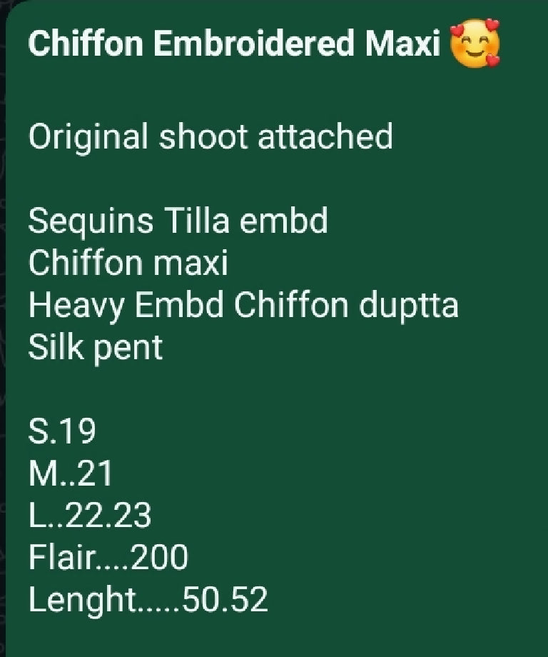 Chiffon Embroidered Maxi