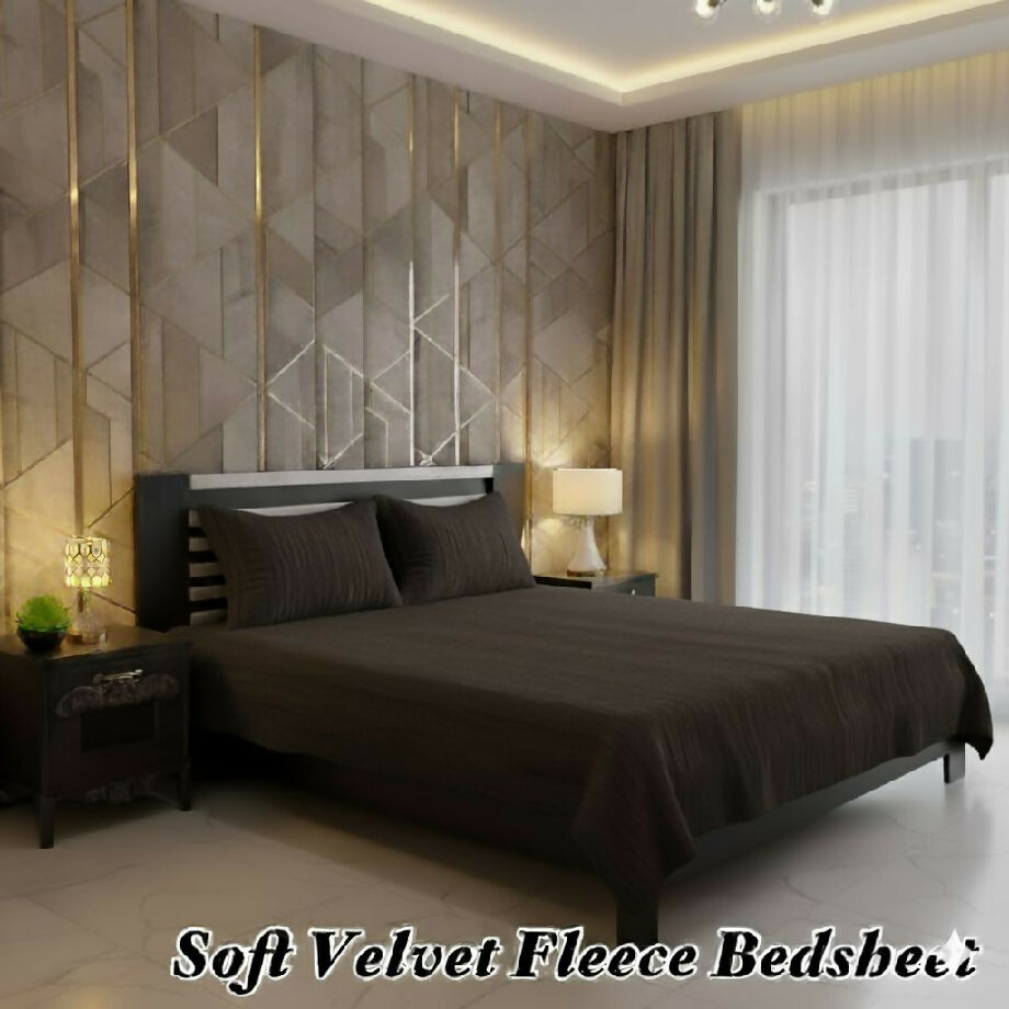 Soft velvet fleece bedsheet kingsize